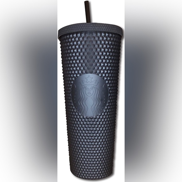 STARBUCKS RARE BLACK STUDDED MATTE LIMITED EDITION 2019 BLACK TUMBLER 24 OZ NWOT - Picture 2 of 5